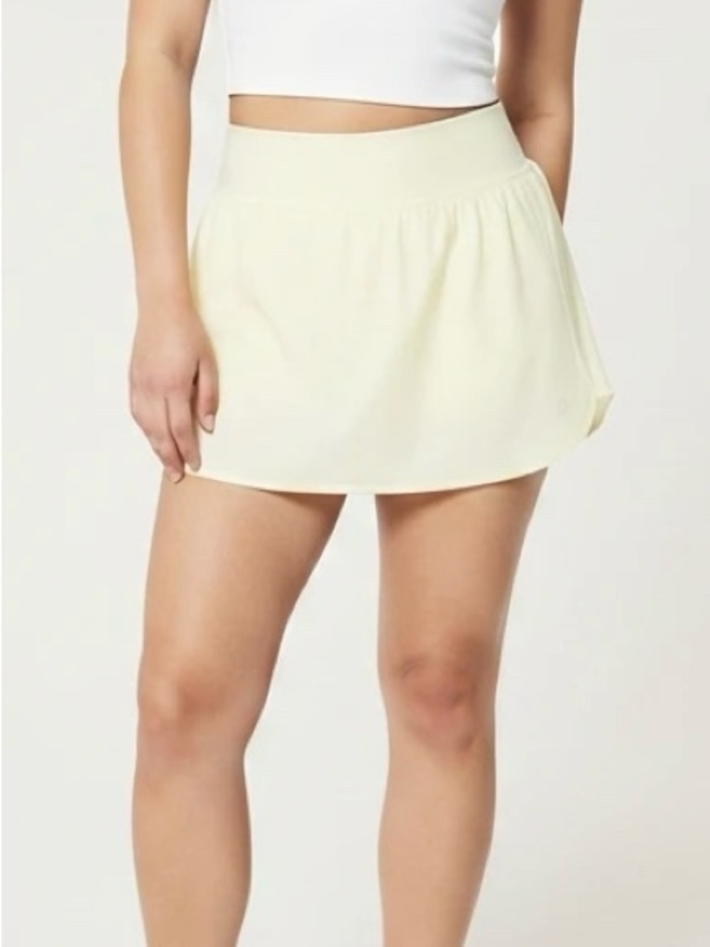 Hind Pastel Yellow Athletic Skirt Skort